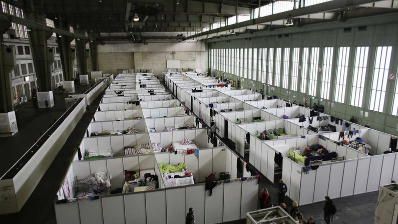 Schlafsaal in der Unterkunft von Tempelhof