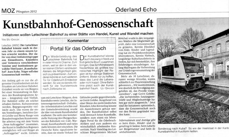 Zeitungsartikel mit dem Titel "Zeitgenössisches am Kubah"