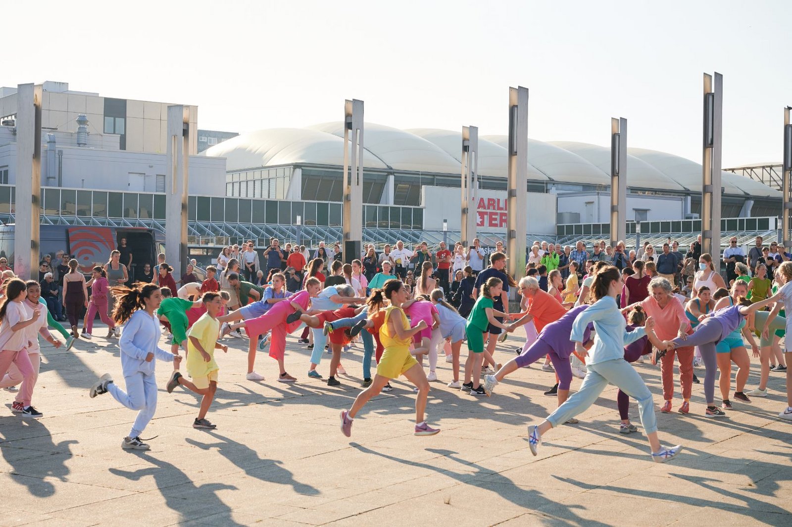 Dance group in a public place in Marl