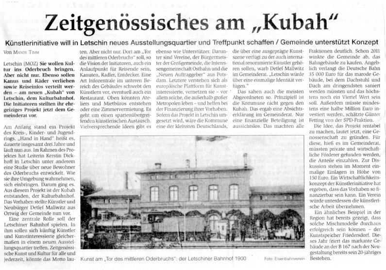 Newspaper article with the title "Contemporary at the Kubah"
