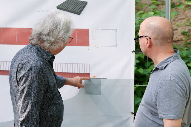  Hans Schürings und Uwe Hillekamp im Planungsgespräch "Ein Garten mit Brücken" in Mönchengladbach