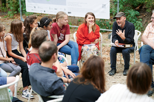 Gartenworkshop 2022 mit Auftraggeber:innen und Kobe Matthys, Ruth Buchanan