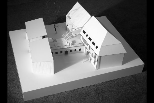 Model of the Architecture and Environment House (AUH) in Naumburg by Henrik Schrat